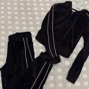 Garage Black and White Stripped Tracksuit Set